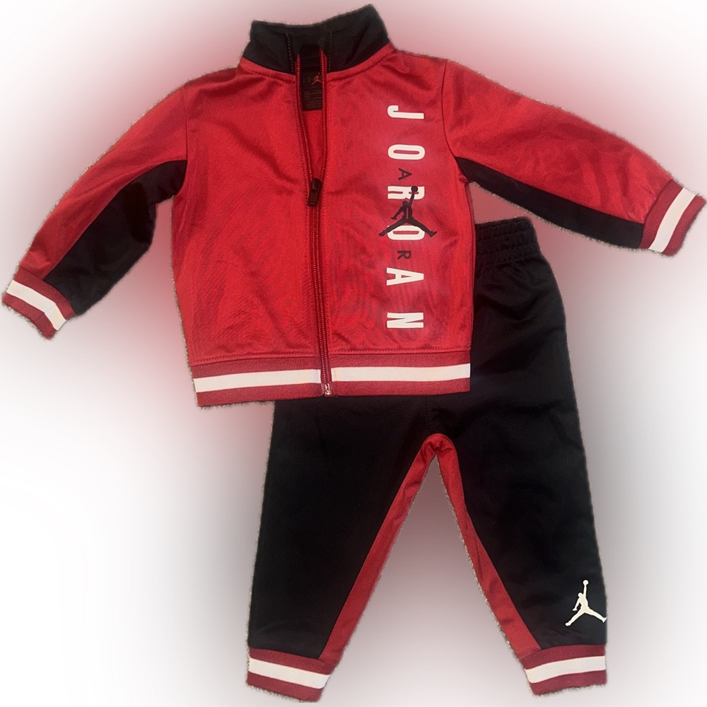 12M Jordan Red and Black Baby/Toddler Matching Set
